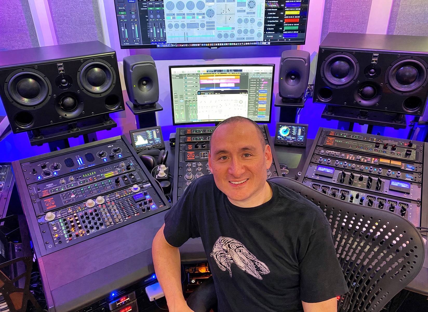 Richard Devine in his music studio